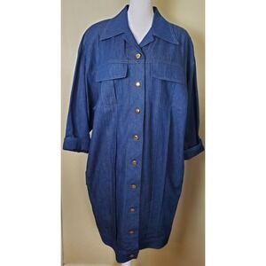 Vintage NOS NWT Rockabilly Boho Western Coastal Cowgirl Rodeo Denim Jean Dress 8